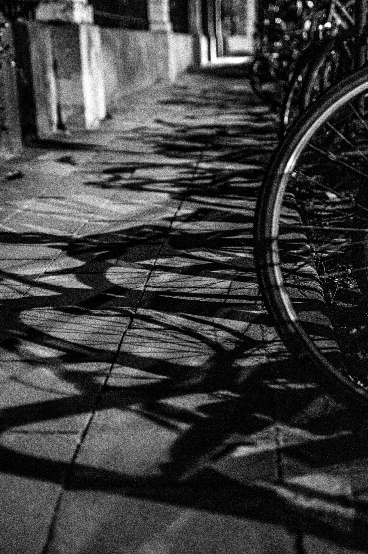Foto die doet denken aan de clip van a-ha van Take on me - cartoon - fiets